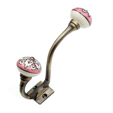 Peach Flower Ceramic Antique Iron Hook